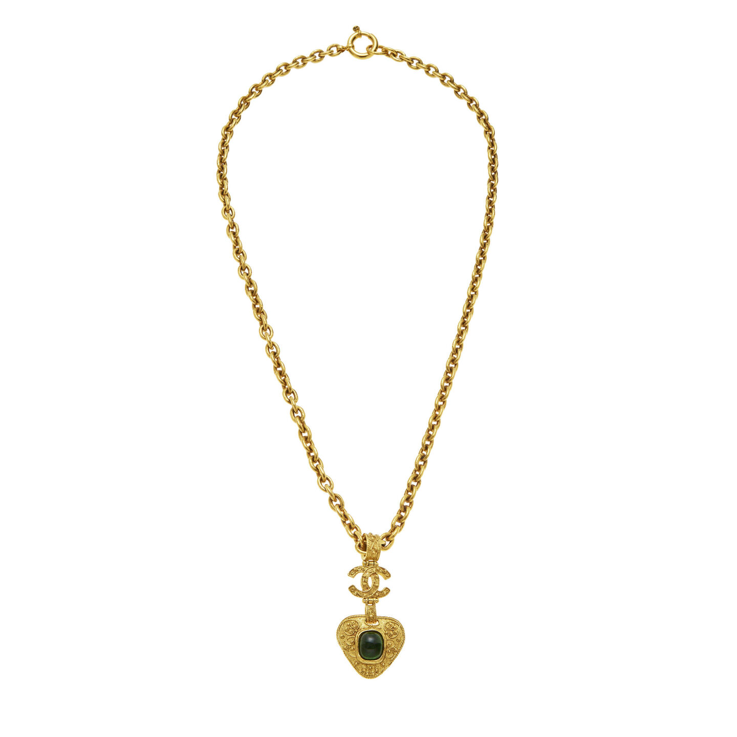 chanel green gripoix necklace